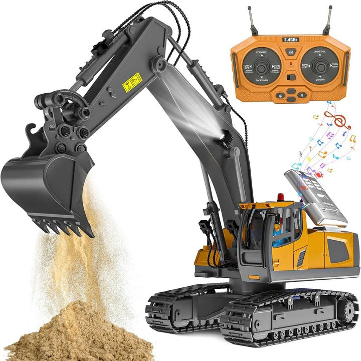 Construction Adventure | All-Terrain Remote-Controlled Excavator with Metal Attachments | Realistic Digging and Lifting Experience 0