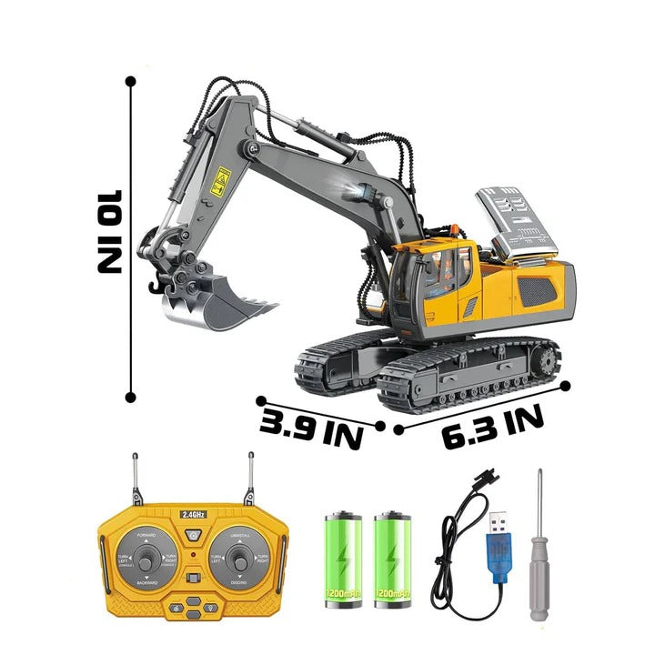 Construction Adventure | All-Terrain Remote-Controlled Excavator with Metal Attachments | Realistic Digging and Lifting Experience 7