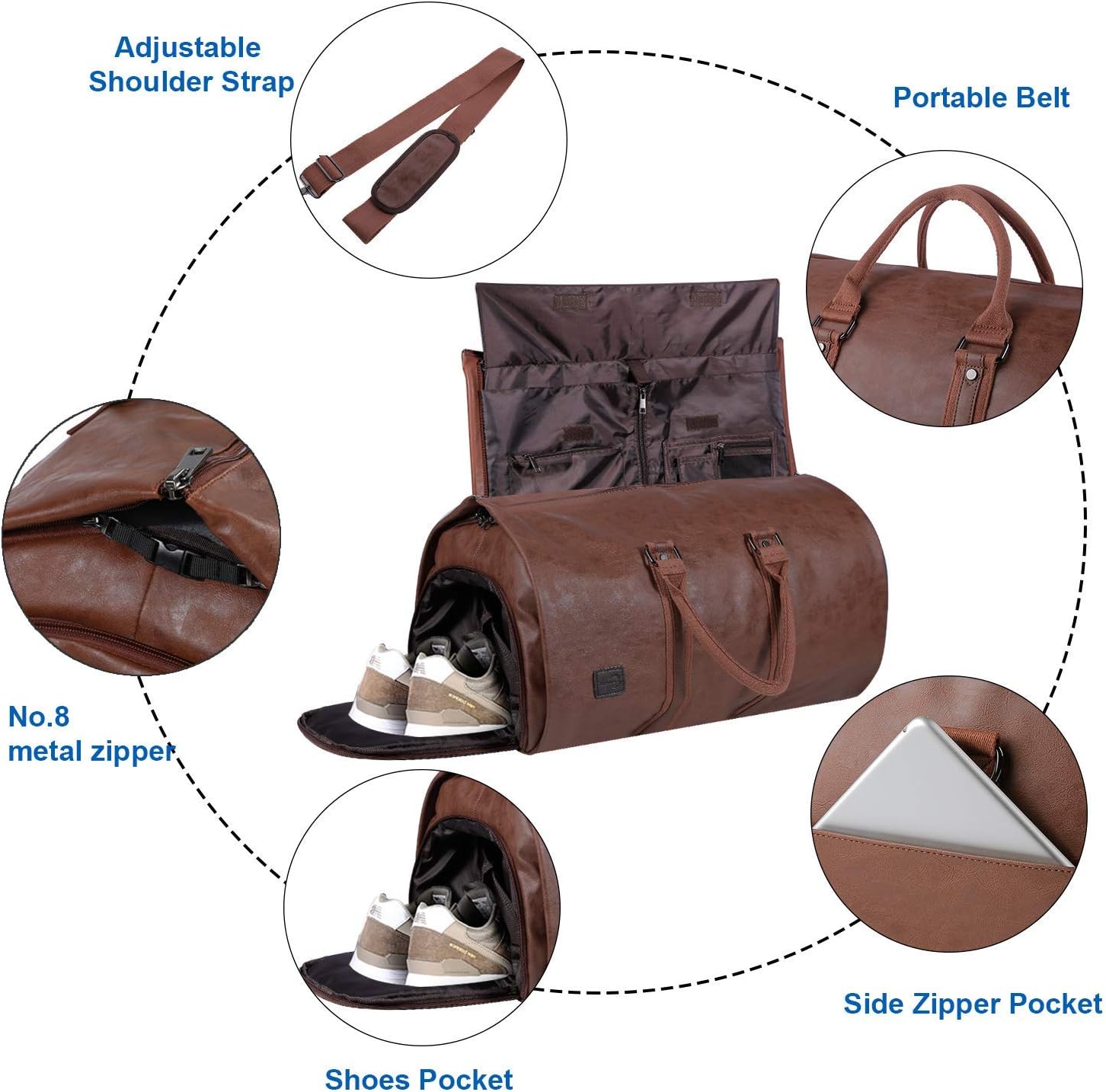 Convertible Travel Garment Duffel Bag with Waterproof Design | Versatile Carry-On for Business and Leisure 7