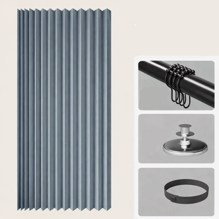 Waterproof Shower Curtain with Magnets, Foldable Accordion Bathroom Curtain – image 11
