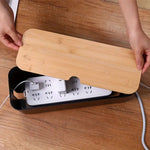 Cord Tidy | Bamboo Cable Organizer Box with Ventilated Design for Clutter-Free Spaces 3