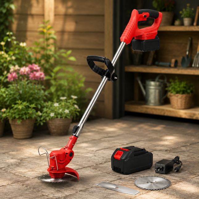 Weed Wacker with Battery and Charger, Cordless Grass Trimmer and Lawn Edger, Lightweight Garden Tool for Small Yards