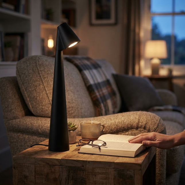 Cordless Table Lamp, Rechargeable Touch Lamp Dimmable, LED Reading Lamp for Living Room and Dining