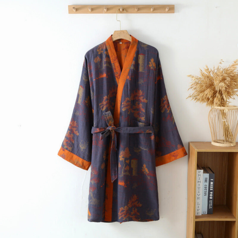 Cotton Kimono Robe with Relaxed Fit | Lightweight Bathrobe for Everyday Comfort 0
