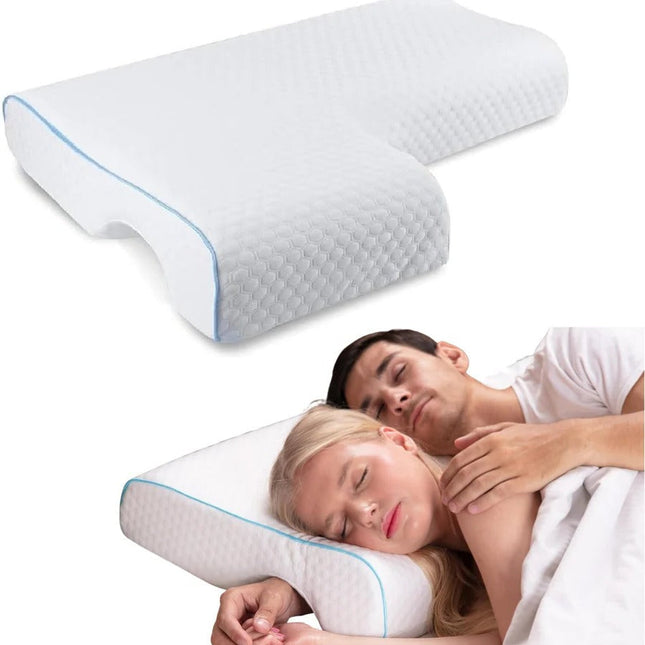 Couple Pillow | Orthopedic Memory Foam with Arm Tunnel Design | Enhanced Comfort for Side Sleepers 0