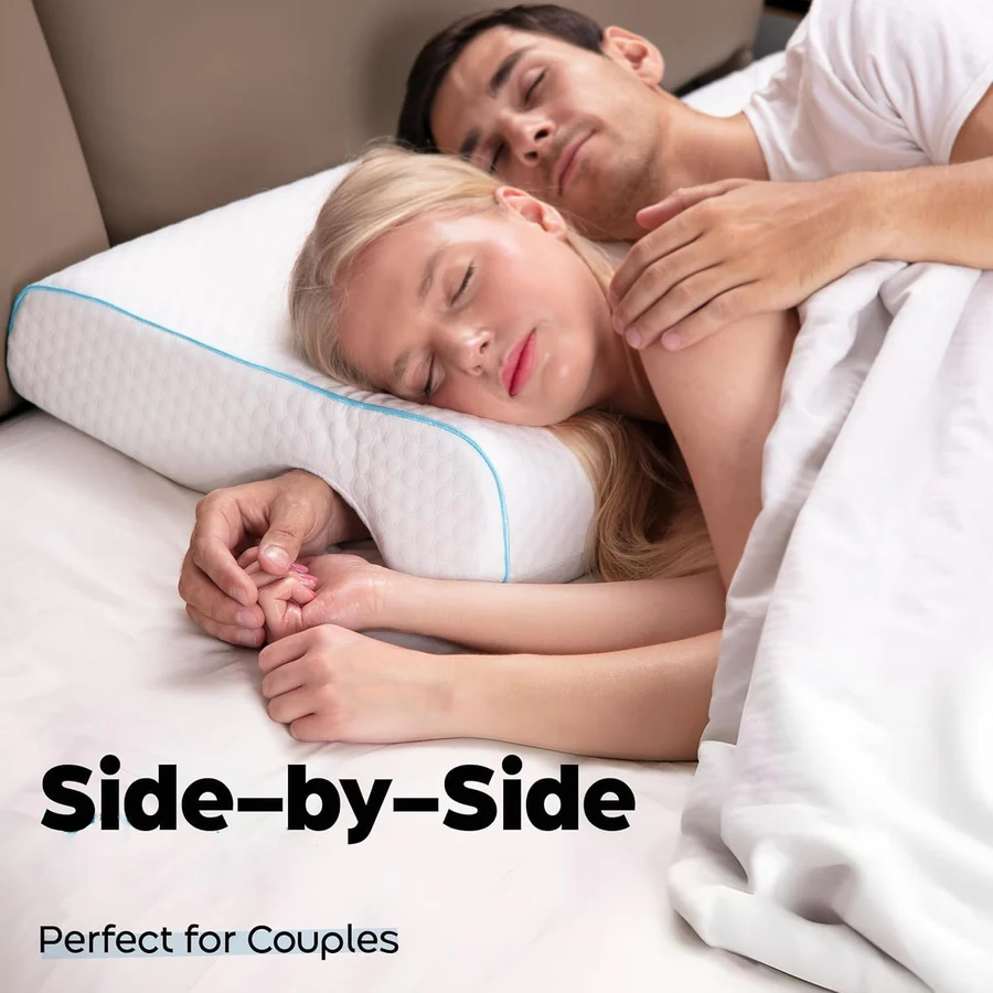 Couple Pillow | Orthopedic Memory Foam with Arm Tunnel Design | Enhanced Comfort for Side Sleepers 8
