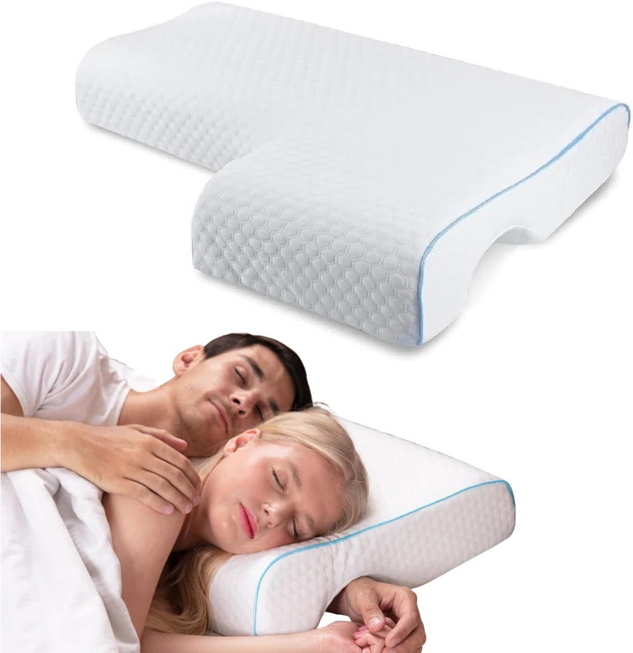 Couple Pillow | Orthopedic Memory Foam with Arm Tunnel Design | Enhanced Comfort for Side Sleepers 9