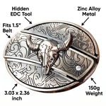 Cowboys Belt Buckle | Metal Oval Design with Hidden EDC Tool | Durable Zinc Alloy for Style and Functionality 7