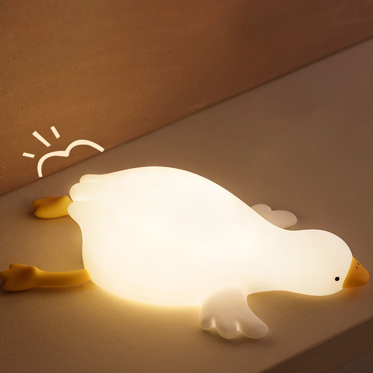 Cozy Companion | LED Night Light in Big White Goose Design with Soft Glow | Child-Safe for Soothing Atmosphere 0
