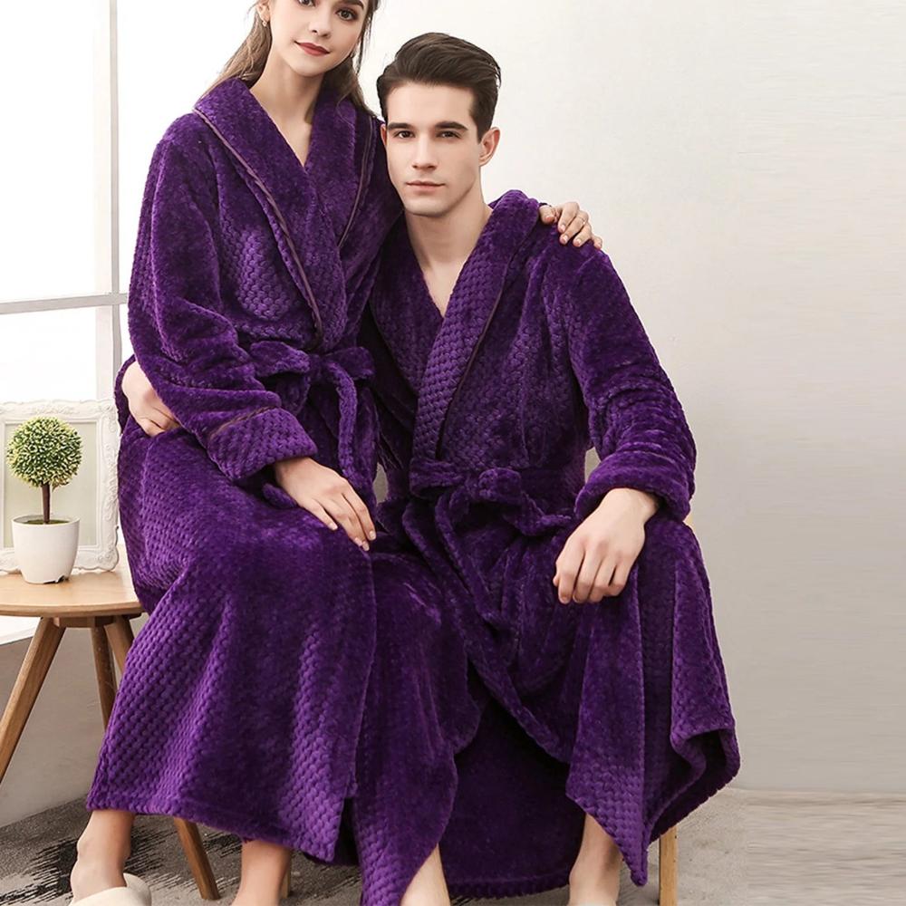 Cozy Fleece Bathrobe for Men and Women with Pockets | Soft and Breathable Comfort for Year-Round Relaxation 0