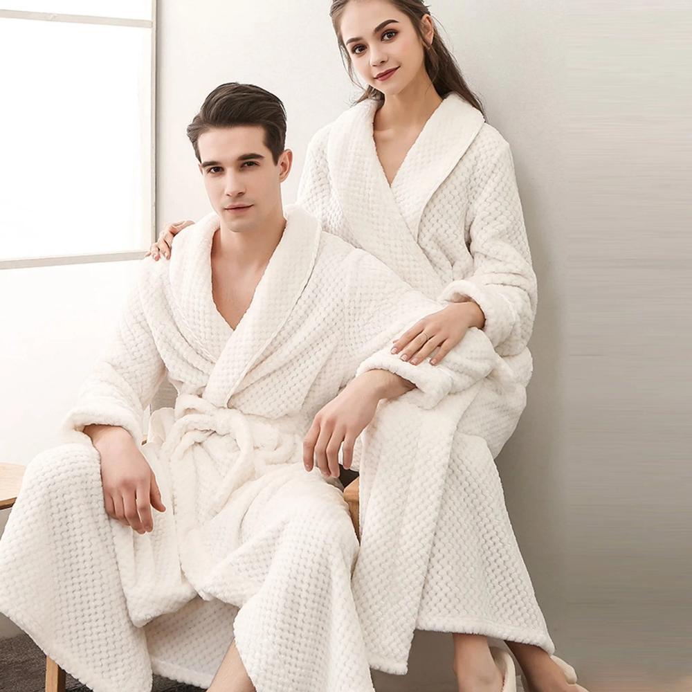 Cozy Fleece Bathrobe for Men and Women with Pockets | Soft and Breathable Comfort for Year-Round Relaxation 10