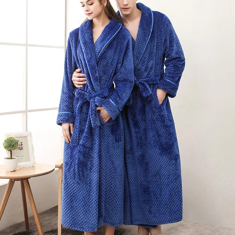 Cozy Fleece Bathrobe for Men and Women with Pockets | Soft and Breathable Comfort for Year-Round Relaxation 11