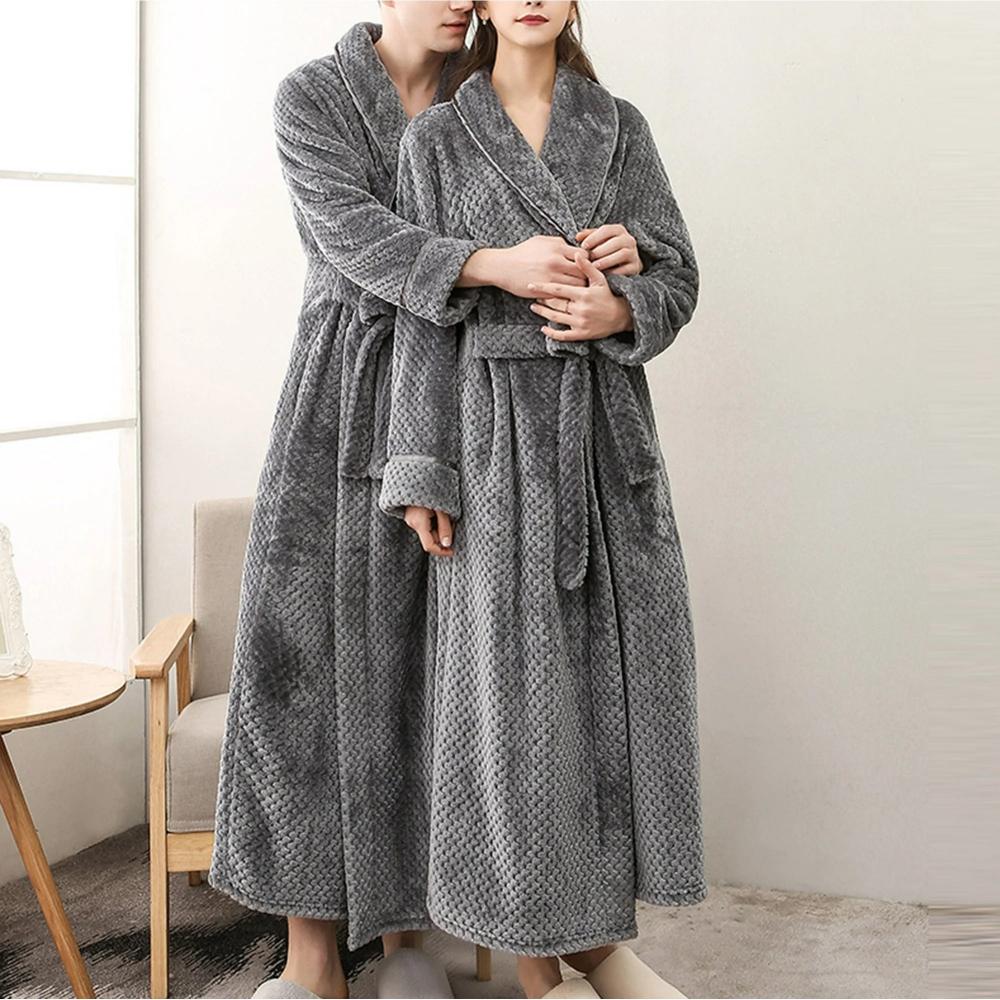 Cozy Fleece Bathrobe for Men and Women with Pockets | Soft and Breathable Comfort for Year-Round Relaxation 9