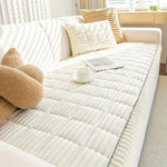 Cozy Home | Plush Sofa Cover with Pleated Edges for Elegant Protection 10