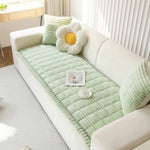 Cozy Home | Plush Sofa Cover with Pleated Edges for Elegant Protection 2