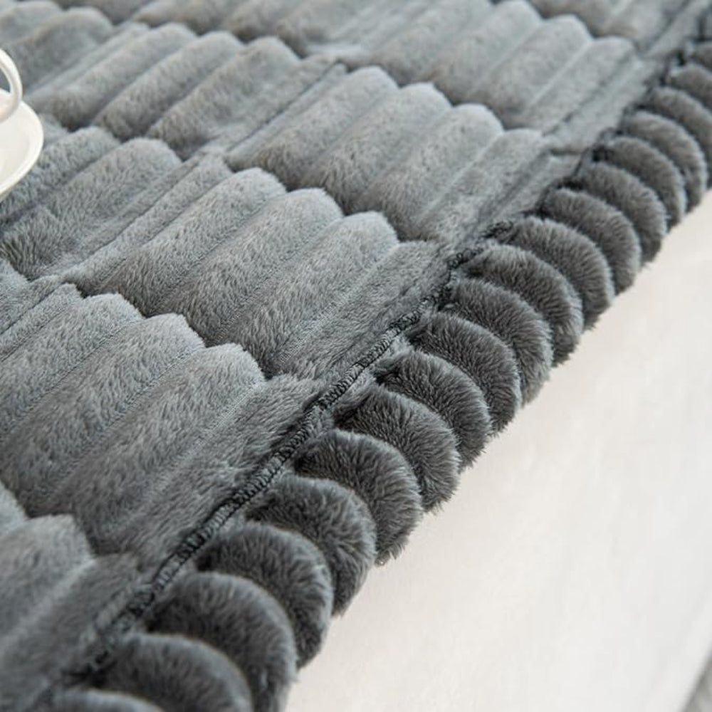 Cozy Home | Plush Sofa Cover with Pleated Edges for Elegant Protection 4