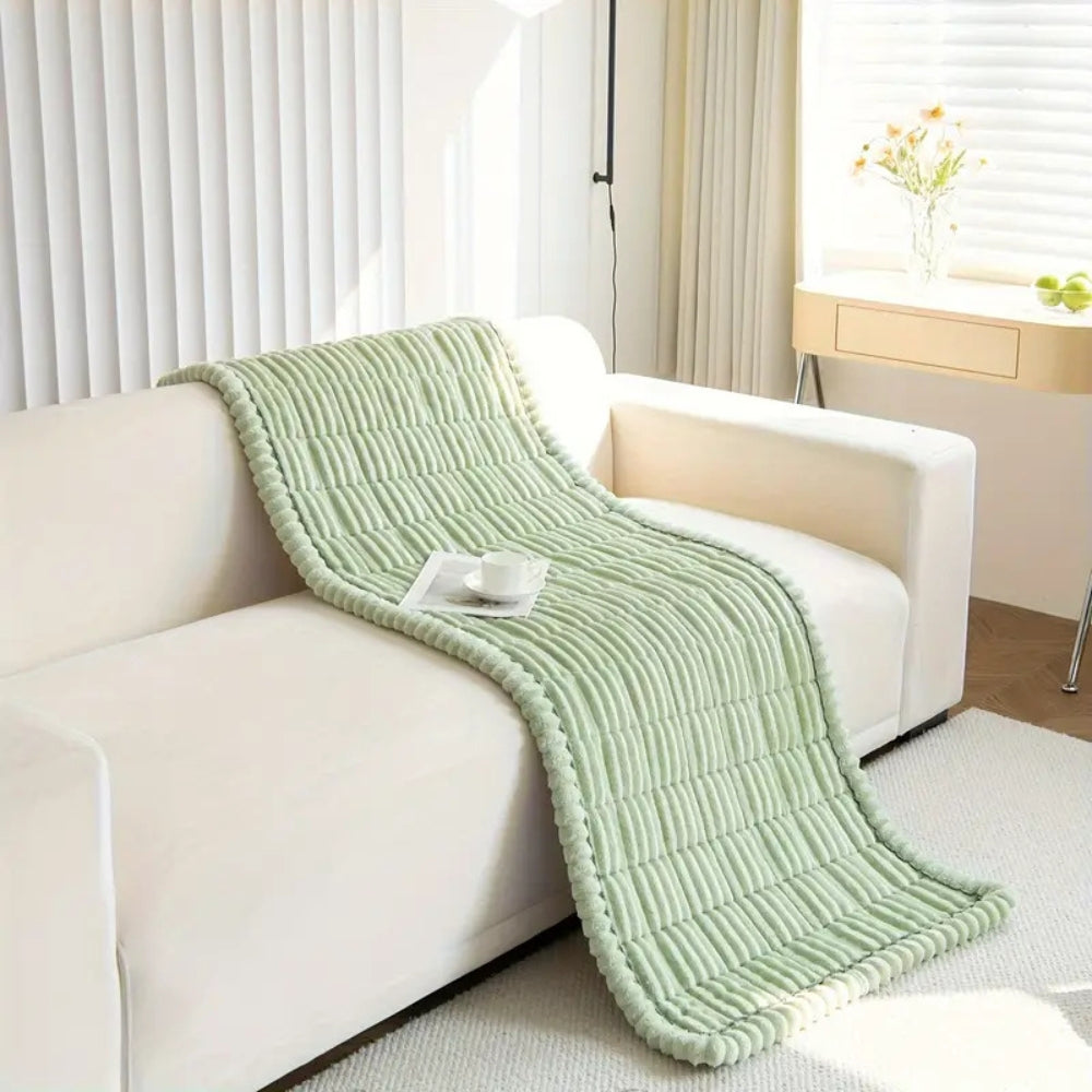 Cozy Home | Plush Sofa Cover with Pleated Edges for Elegant Protection 6