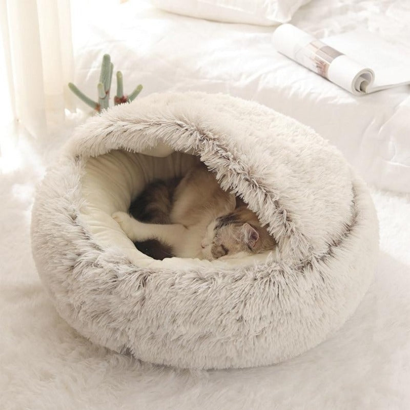 Cozy Plush Cat Cave Bed with Ergonomic Design for Ultimate Comfort 0