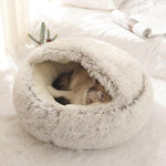 Cozy Plush Cat Cave Bed with Ergonomic Design for Ultimate Comfort 0