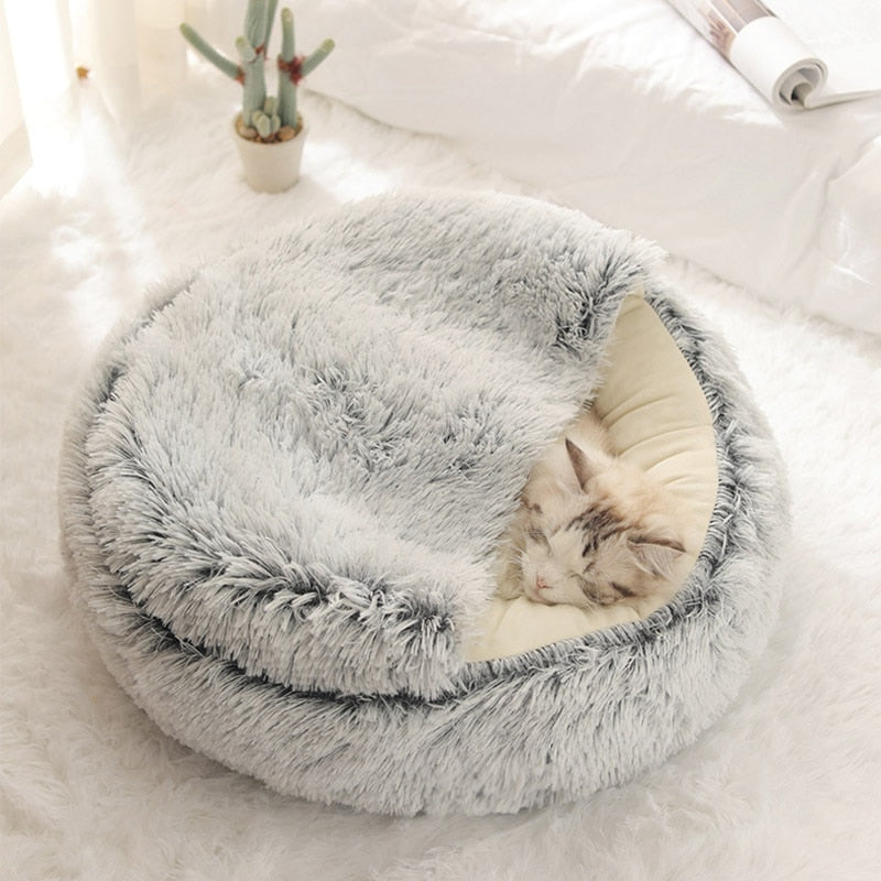 Cozy Plush Cat Cave Bed with Ergonomic Design for Ultimate Comfort 8