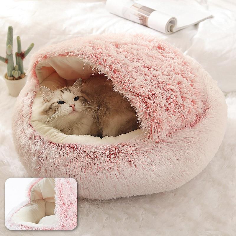 Cozy Plush Cat Cave Bed with Ergonomic Design for Ultimate Comfort 9
