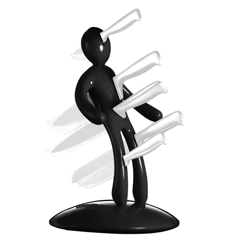 Creative Knife Holder | Artistic Human-Shaped Design with Five Slots | Space-Saving Kitchen Organizer for Modern Decor 0