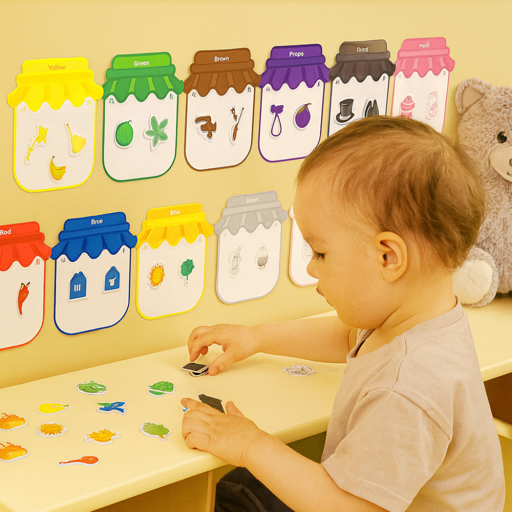 Creative Learning | Educational Toy Magnetic Color Sorting Board with Engaging Shapes | Montessori Tool for Color Recognition for Kids 0