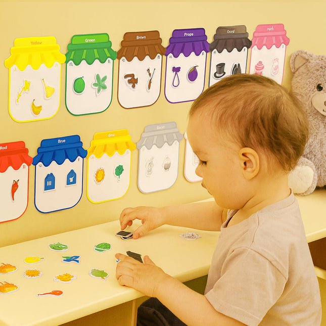 Creative Learning | Educational Toy Magnetic Color Sorting Board with Engaging Shapes | Montessori Tool for Color Recognition for Kids 0