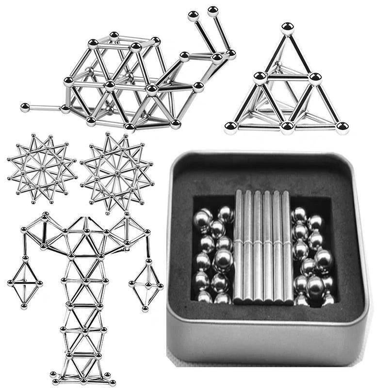 Creative Magnetic Ball and Rod Set with Diverse Shapes for Imagination 0
