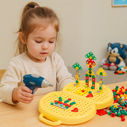 Creative Minds | Montessori Building Set with Electric Screwdriver | Engaging STEM Activity Kit for Kids' Learning 3