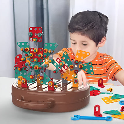 Creative Minds | Montessori Building Set with Electric Screwdriver | Engaging STEM Activity Kit for Kids' Learning 5