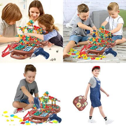 Creative Minds | Montessori Building Set with Electric Screwdriver | Engaging STEM Activity Kit for Kids' Learning 7