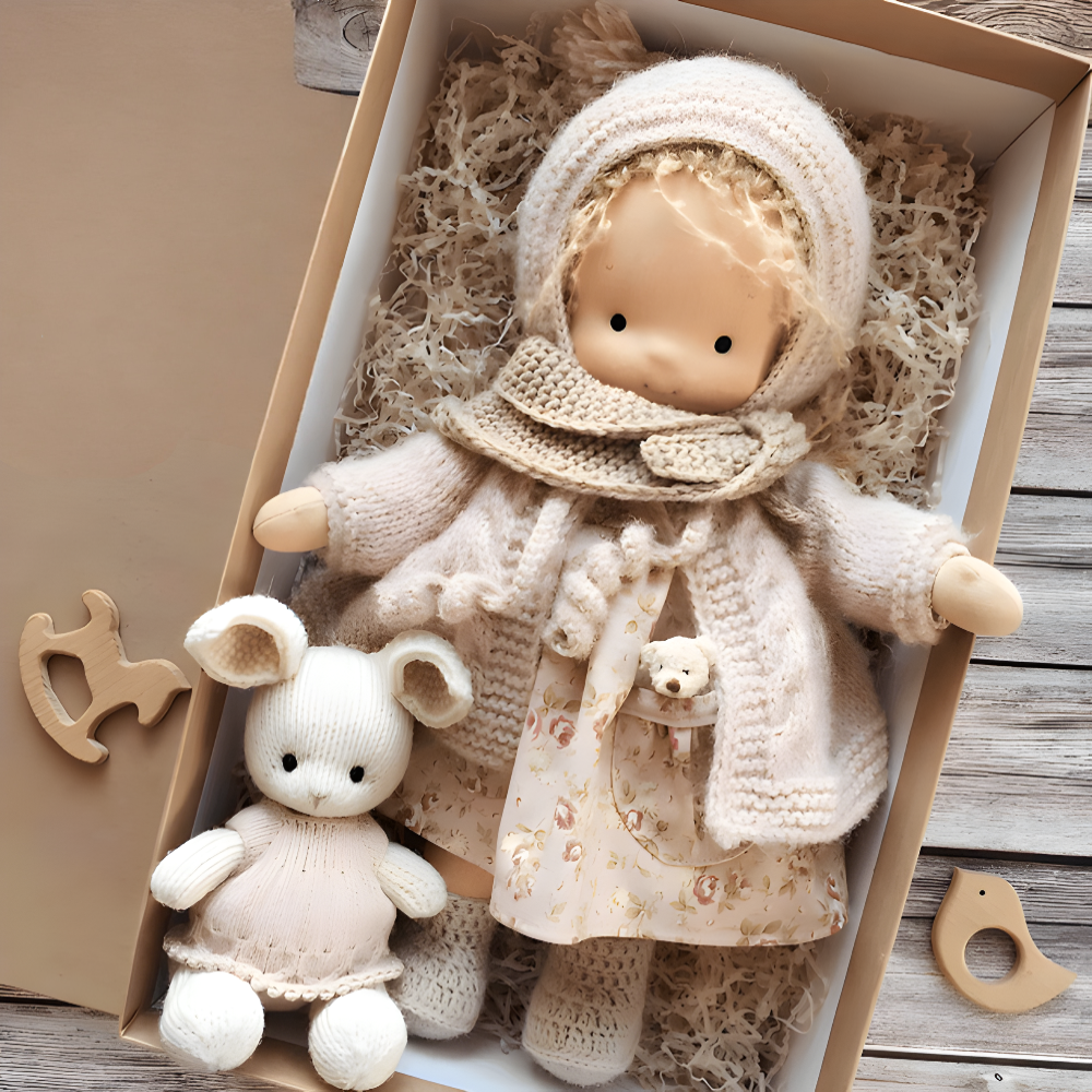 Creative Play | Handmade Cotton Doll Toy with Gift Box | Soft Companion for Imaginative Adventures 0
