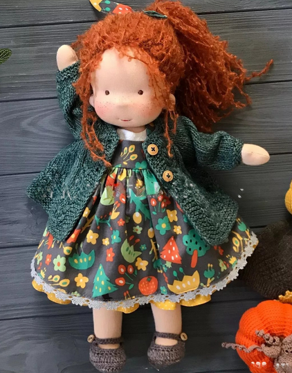 Creative Play | Handmade Waldorf Doll with Soft Fabric & Premium Mohair | Unique Toy for Imaginative Adventures 12