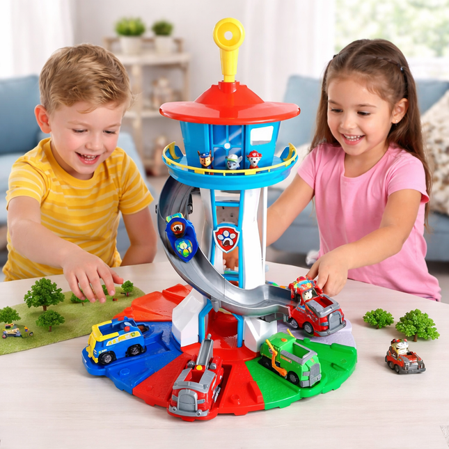 Creative Playset | Kids Car Slide Tower with Moving Track | Engaging Toy for Imaginative Learning 0