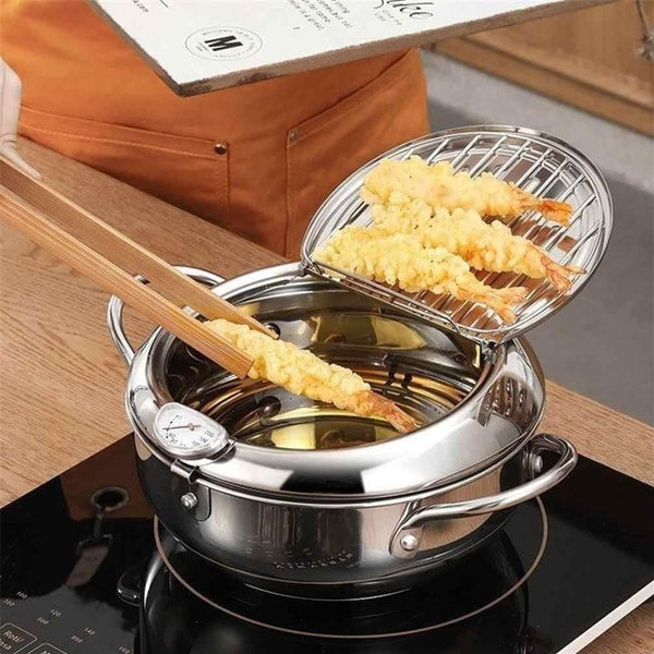 Crispy Chef | Electric Deep Fryer with Integrated Thermometer & Draining Rack | Stainless Steel Design for Perfectly Fried Meals 0