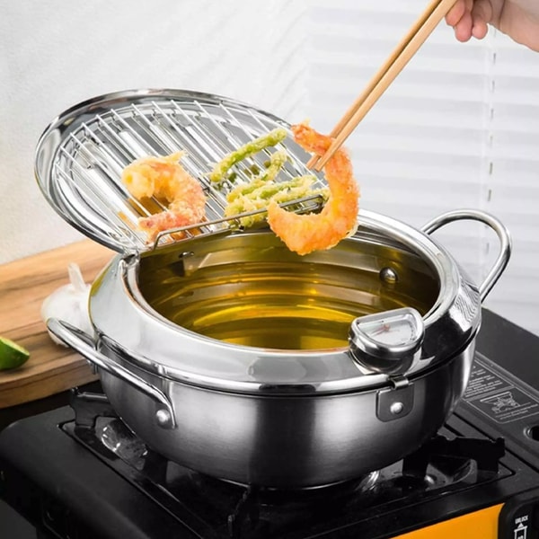 Crispy Chef | Electric Deep Fryer with Integrated Thermometer & Draining Rack | Stainless Steel Design for Perfectly Fried Meals 4