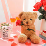 Cuddly Plush Bear | Soft Stuffed Animal with Romantic Rose Design | Perfect Gift for Love and Affection 4