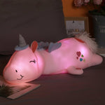 Cuddly Unicorn Plush Toy with Soothing LED Night Light for Comfort 0