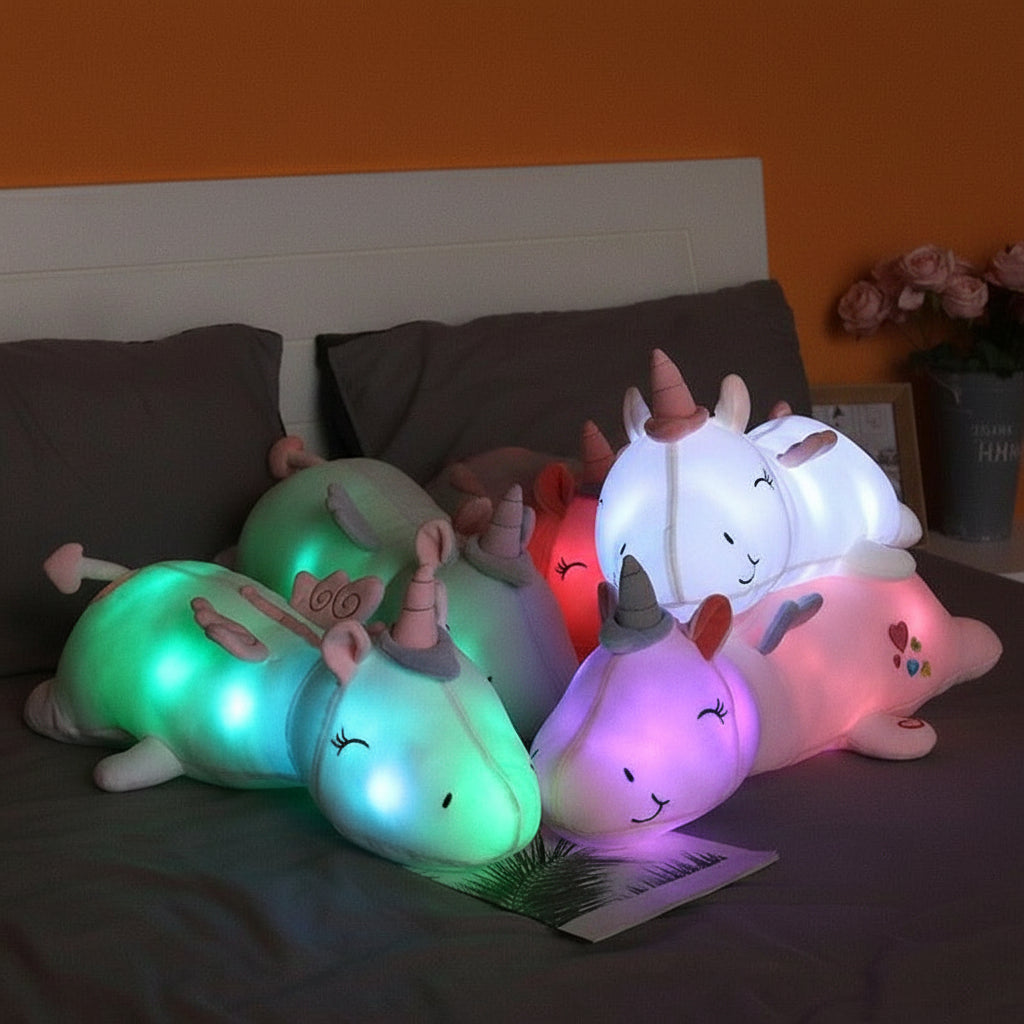 Cuddly Unicorn Plush Toy with Soothing LED Night Light for Comfort 4