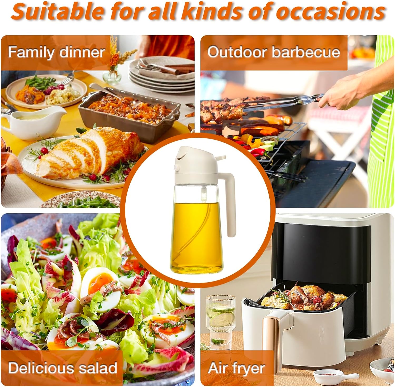 Culinary Essentials | 2-in-1 Olive Oil Spray Dispenser with Adjustable Mist | Perfect for Healthy Cooking 4