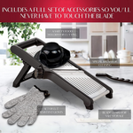 Culinary Master | Premium Food Slicer with Adjustable Thickness & Safety Gloves | Efficient Vegetable Cutter for Precise Slicing 5