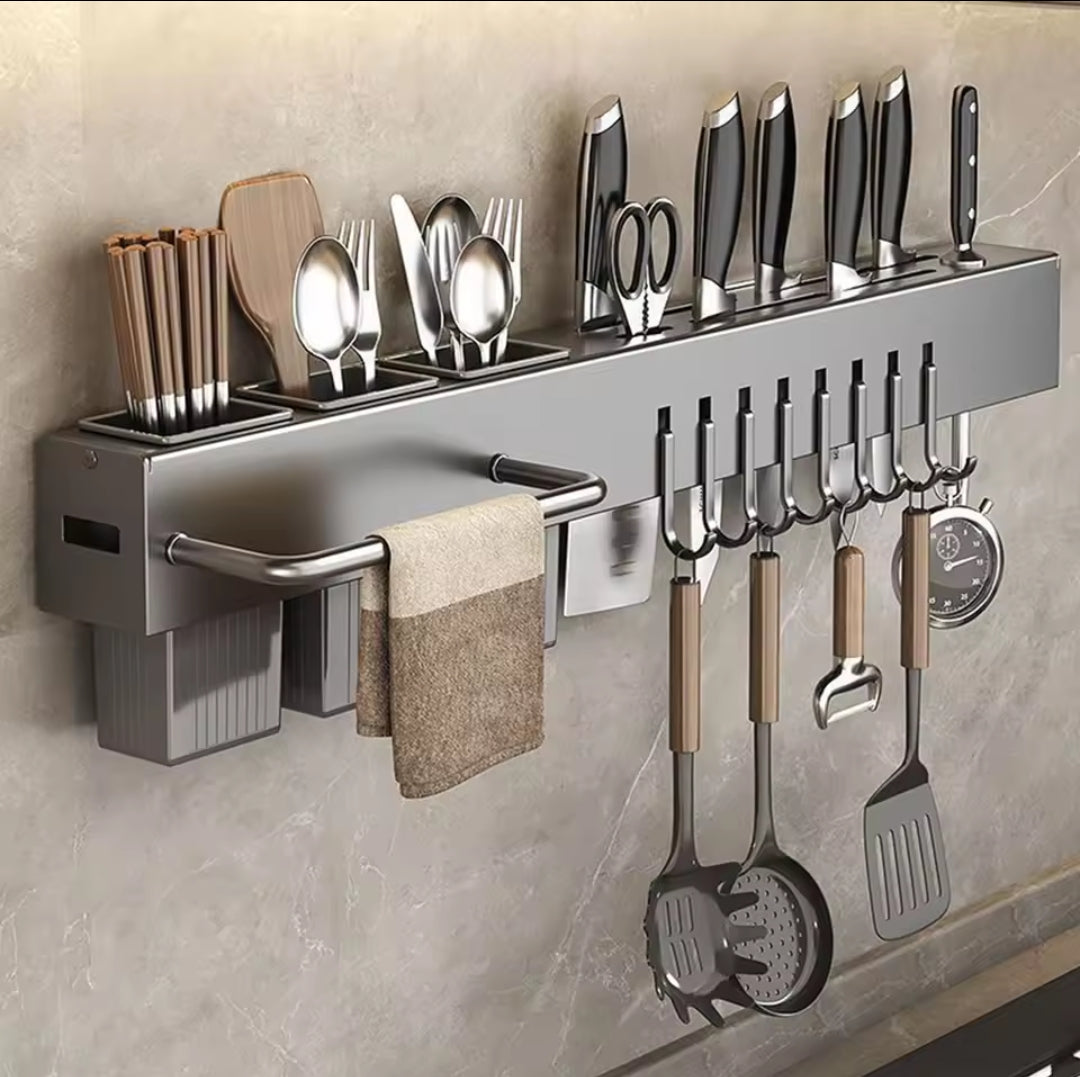 Cutlery Holder | Wall-Mounted Knife Rack with Space-Saving Design | Stylish Organizer for Efficient Kitchen Storage 0