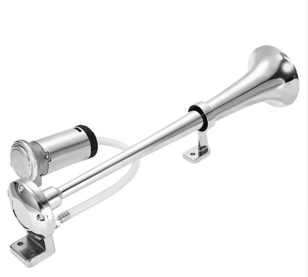 Train Horn for Trucks, Loud Car Horn for SUV and Boat, Universal Vehicle Horn with Silver Trumpets