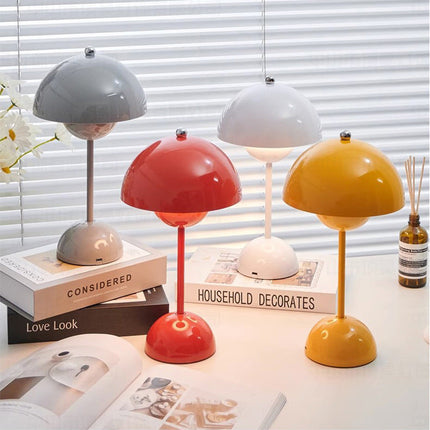 Cordless Lamp Rechargeable, Mushroom Lamp with 3 Brightness Levels, Touch Lamp for Bedroom, Portable Mushroom Light