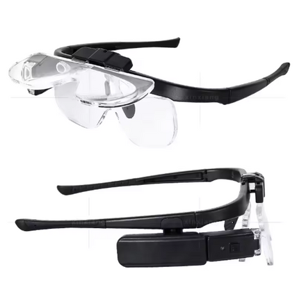 Lighted Magnifying Glass, Head Mounted Magnifier with LED Light, Magnifying Glass for Reading