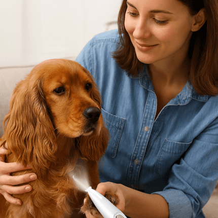Dog Hair Trimmer for Paws, Face and Ears, Cordless Quiet Pet Hair Trimmer with LED Light