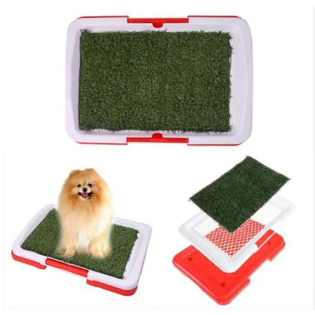 Dog Toilet with Artificial Turf for Indoor and Outdoor, Dog Litter Box with Removable Tray