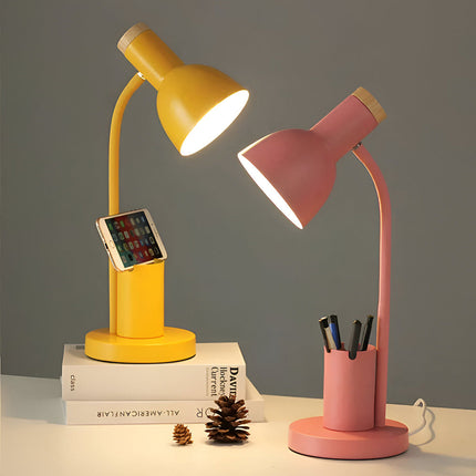 Modern Table Lamp with Pen Holder, Nordic Bedside Table Lamp for Bedroom