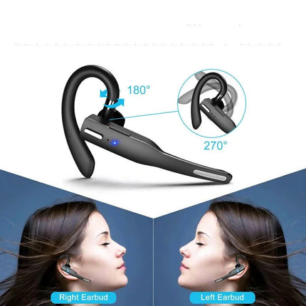 Noise Reduction Headset, Ear Hook Bluetooth Headset for Truckers with Charging Case
